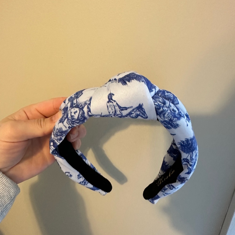 Blue and White Patterned Headband
